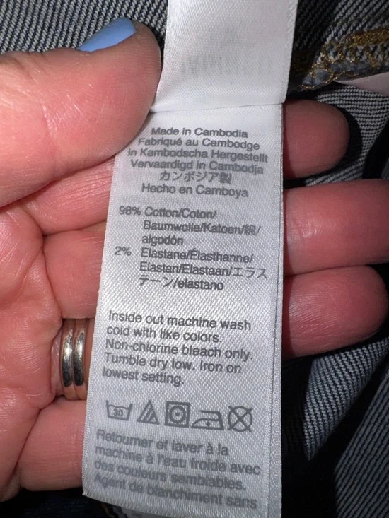 J. Crew High-Rise Dark Blue Denim Pencil Skirt with Front Buttons - Picture 10 of 14